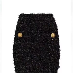 Balmain - Buttoned Tweed Miniskirt